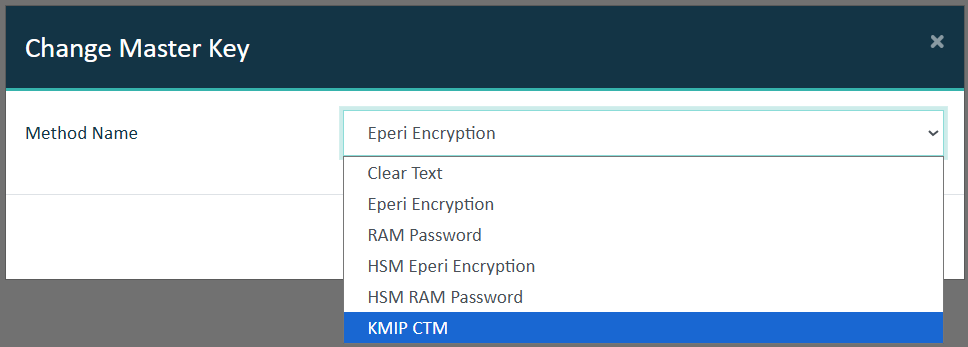 Changing the Master Key method to KMIP CTM