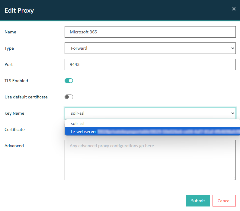 Proxy - Select private key