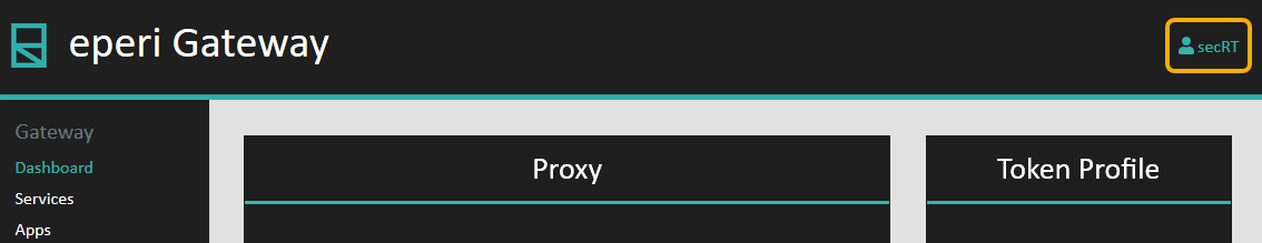 Open the admin user menu