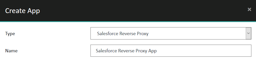 Choose name and type of the app