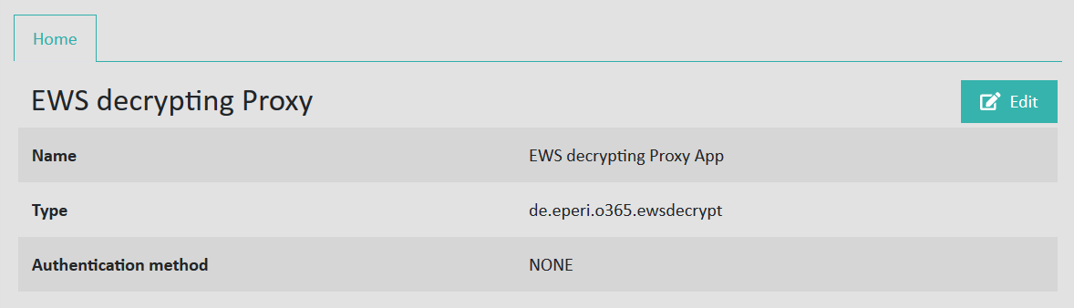 EWS decrypting Proxy App settings