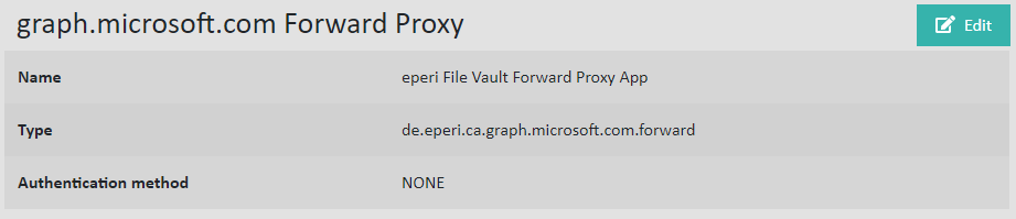 graph.microsoft.com Forward Proxy App settings