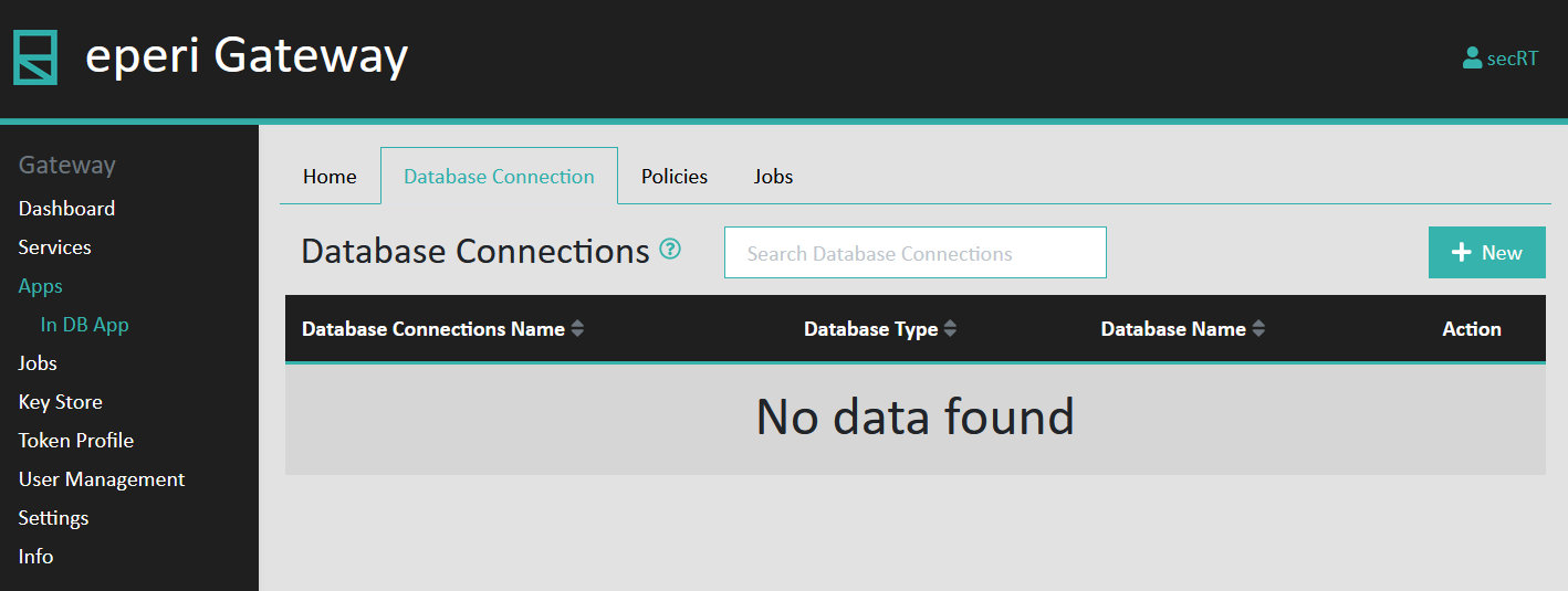 In-DB app - New Database Connection