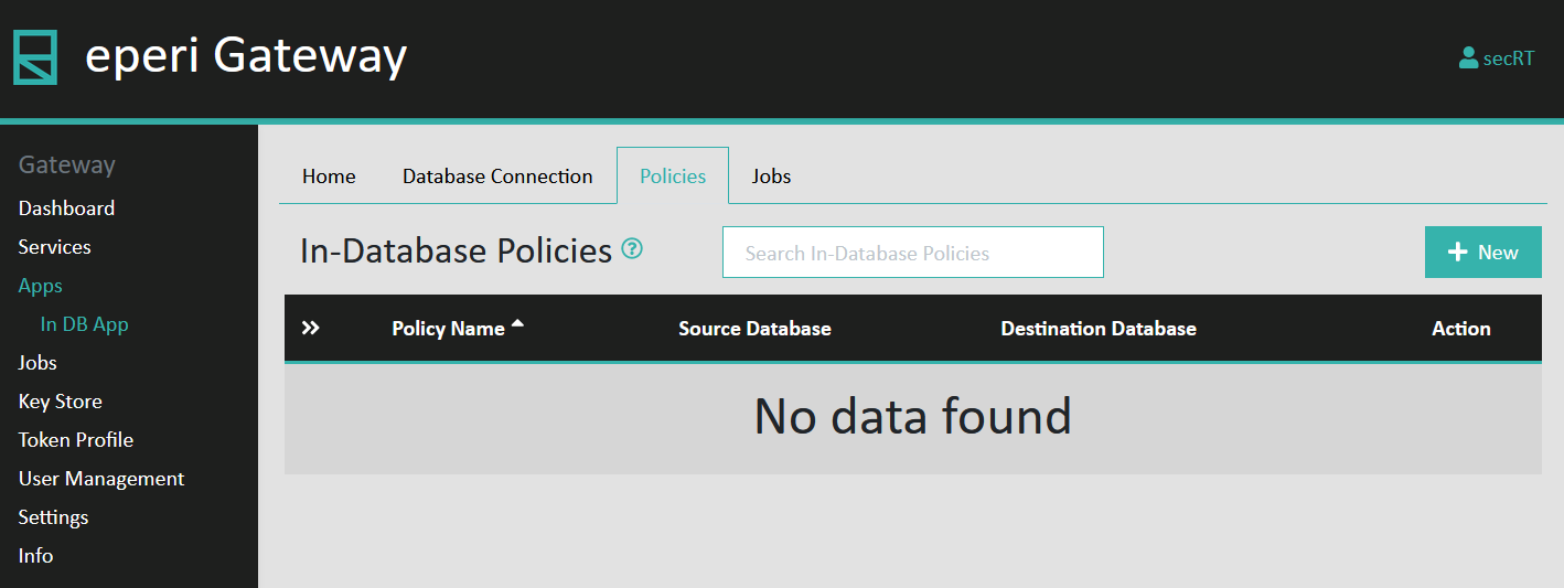 In-DB app - New In-DB Policy