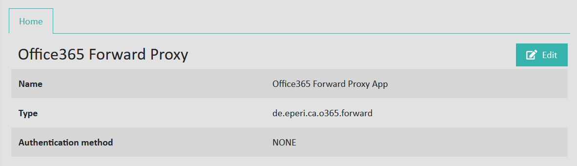 Office365 Forward Proxy App settings