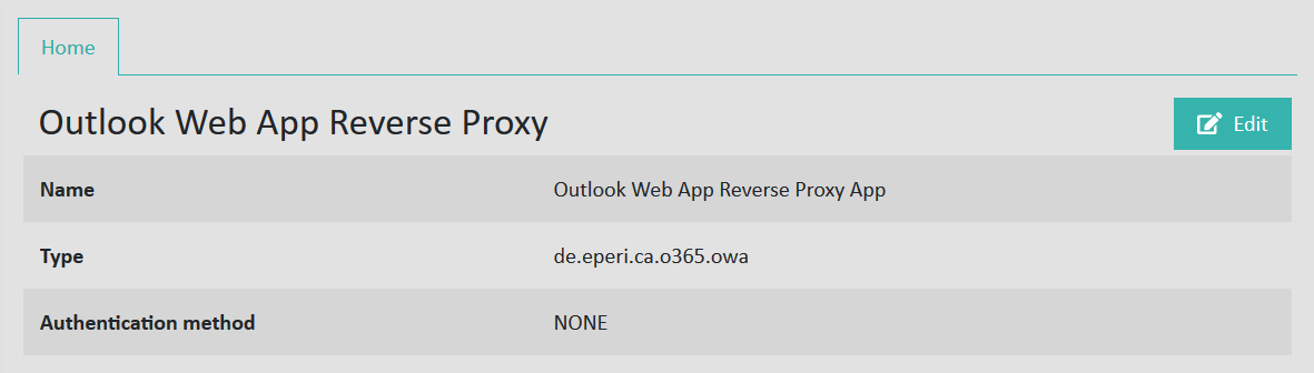 Outlook Web App Reverse Proxy App settings