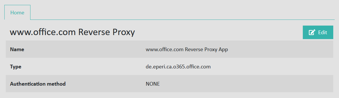 www.office.com Reverse Proxy App settings