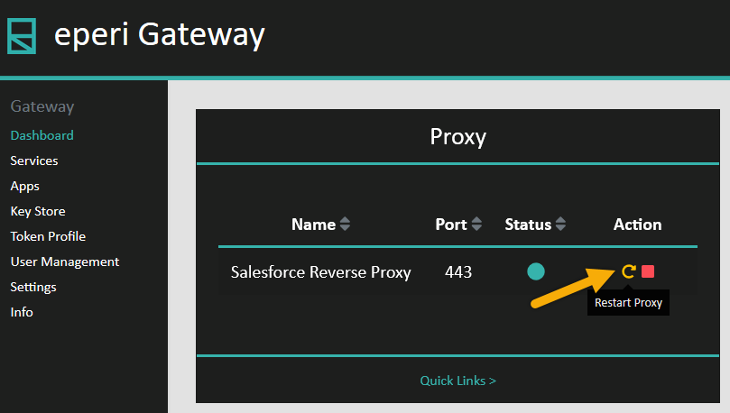 Restart the proxy service