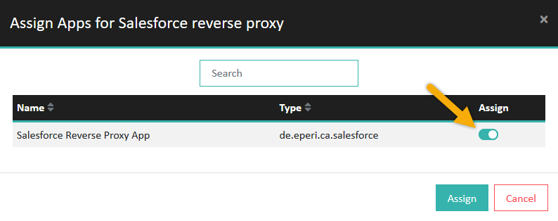 Proxy - assign apps