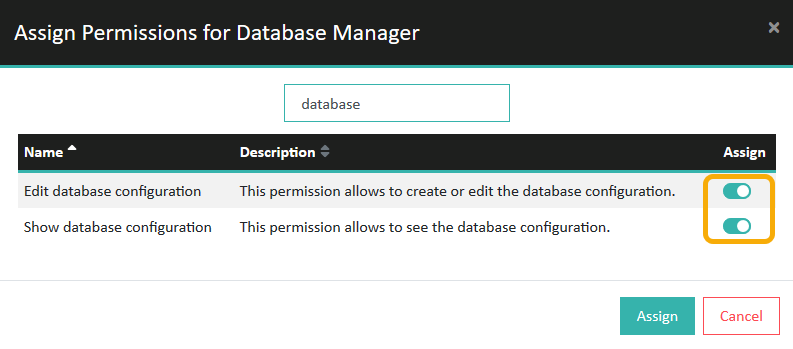 Assign Permissions to new role