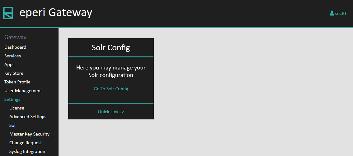 Admin Console - Settings page