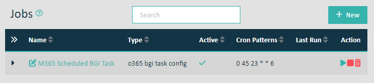 New Indexing Task created