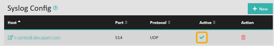 Syslog configuration is enabled