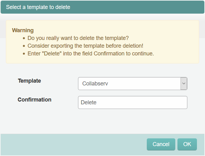 Deleting an app template