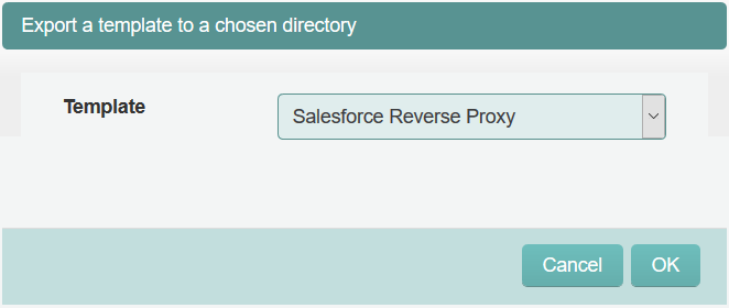 Select an export an app template