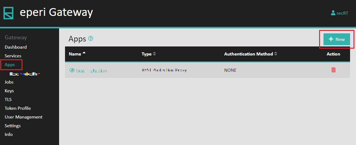 Admin Console - New App