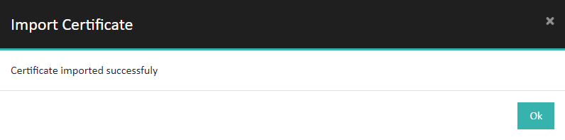 Trusted certificate successfully imported