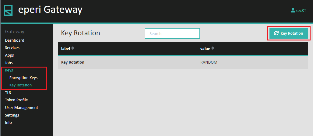 Key rotation settings