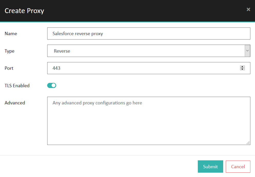 New proxy configuration