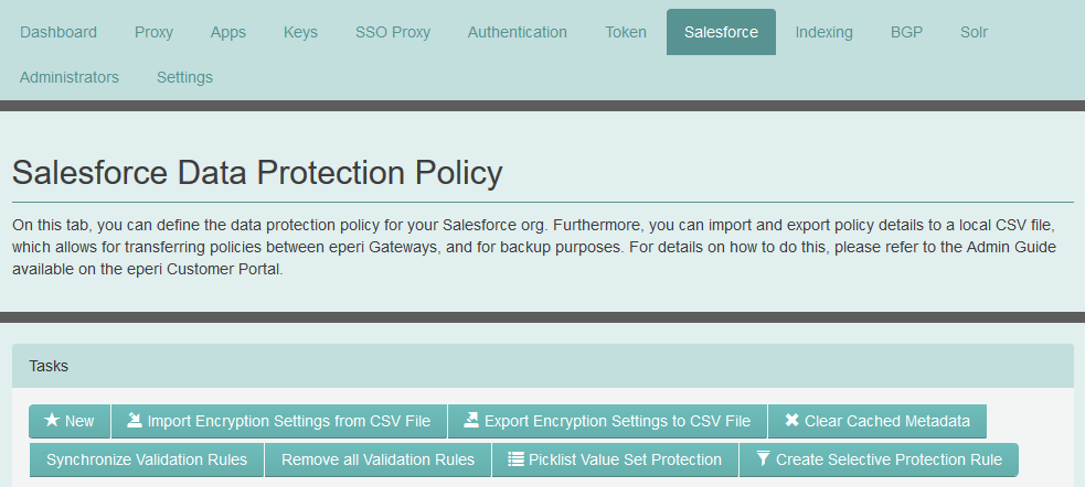 Admin Console - Salesforce tab