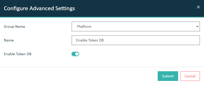 Token database setting