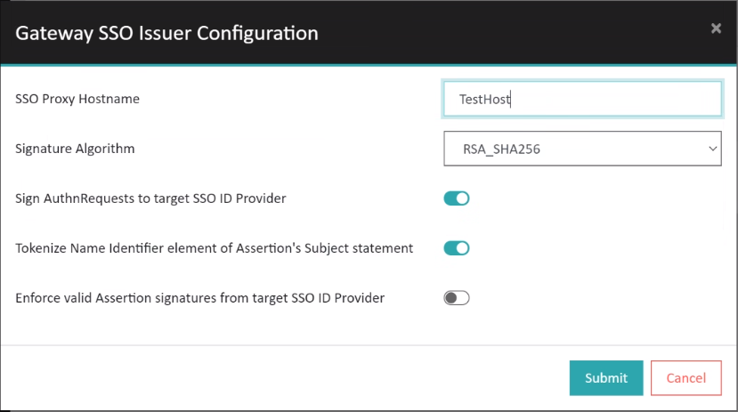Gateway SSO Issuer Configuration