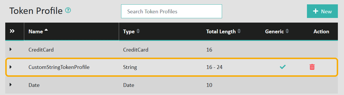 New token profile