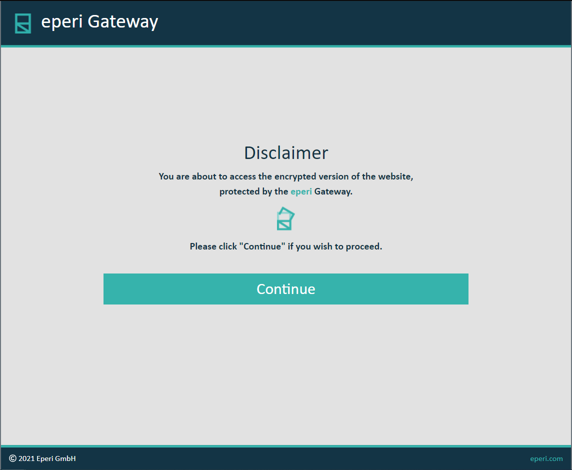 Disclaimer page