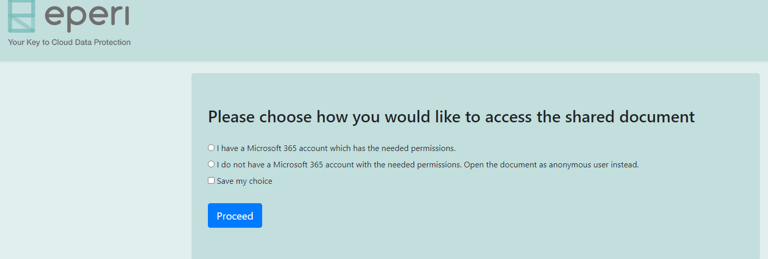 Default Shared Link Access Page