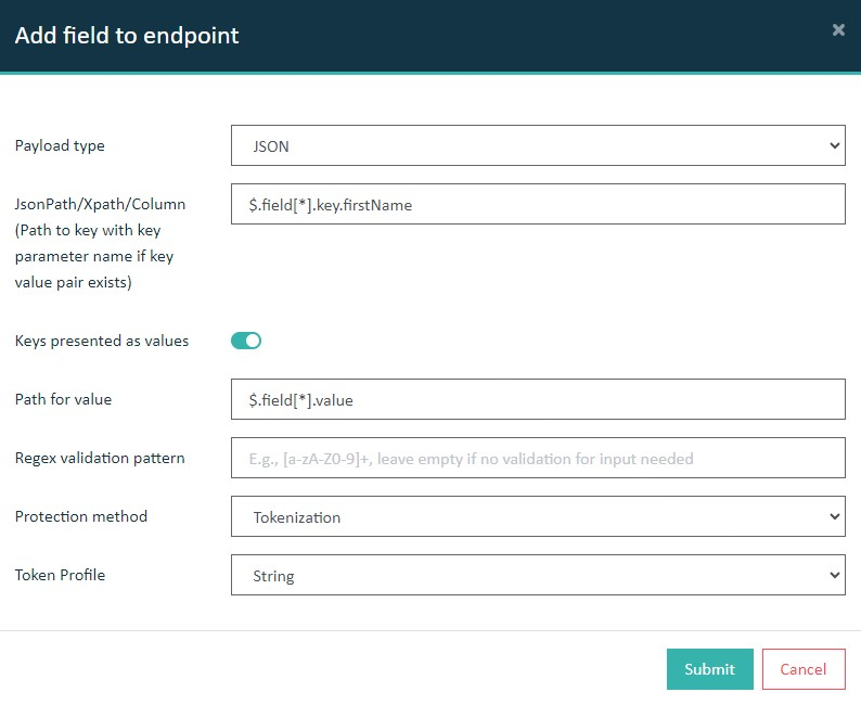 Details for endpoint configuration with input validation"