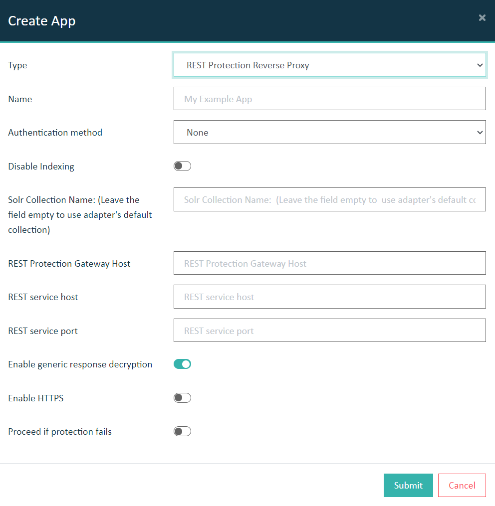 REST Protection Proxy app configuration