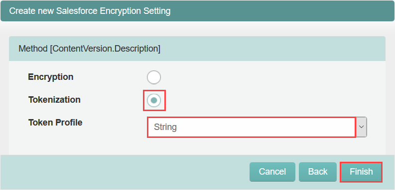 Select encryption method
