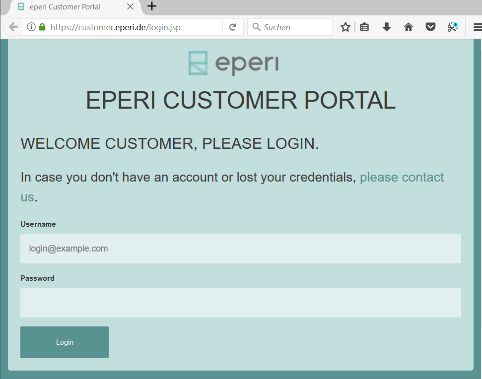 eperi Customer Portal Login