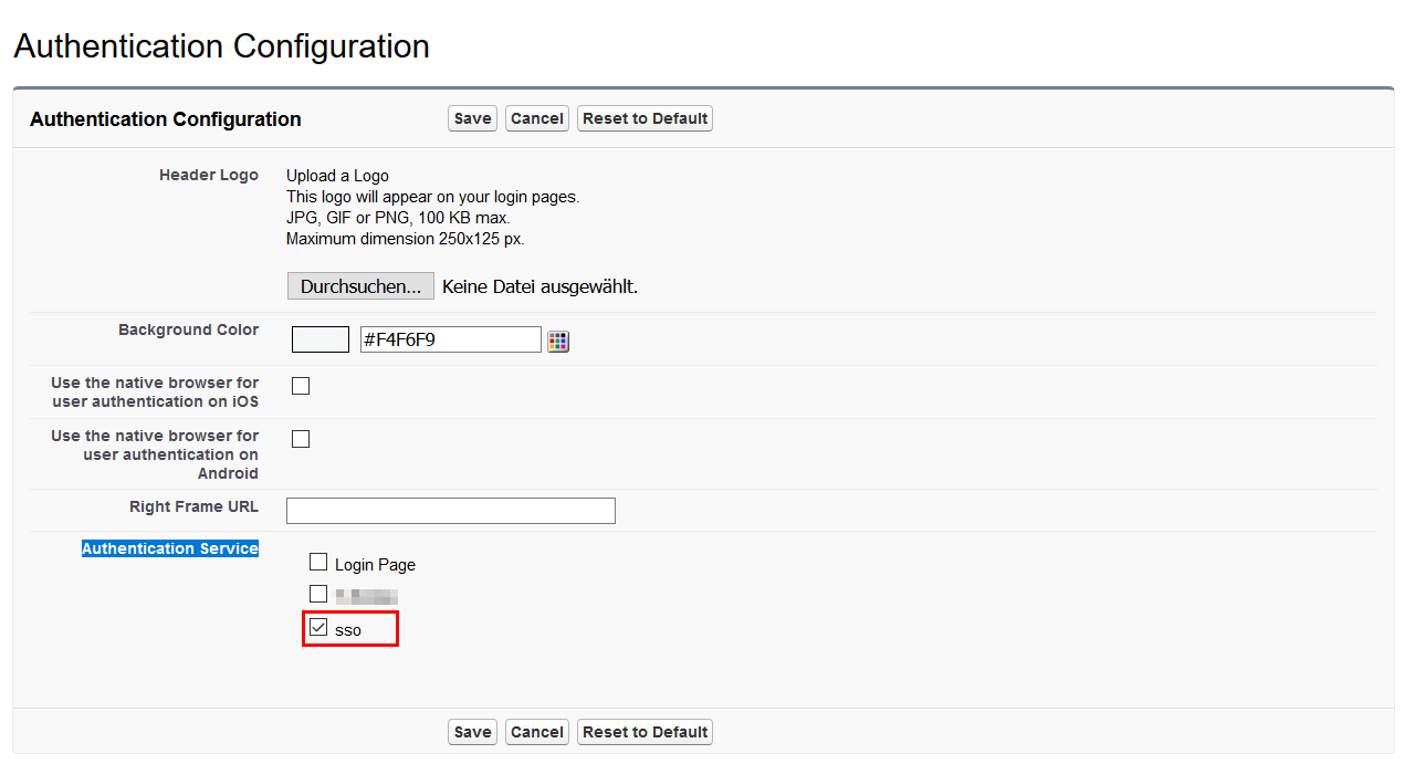 Authentication Configuration