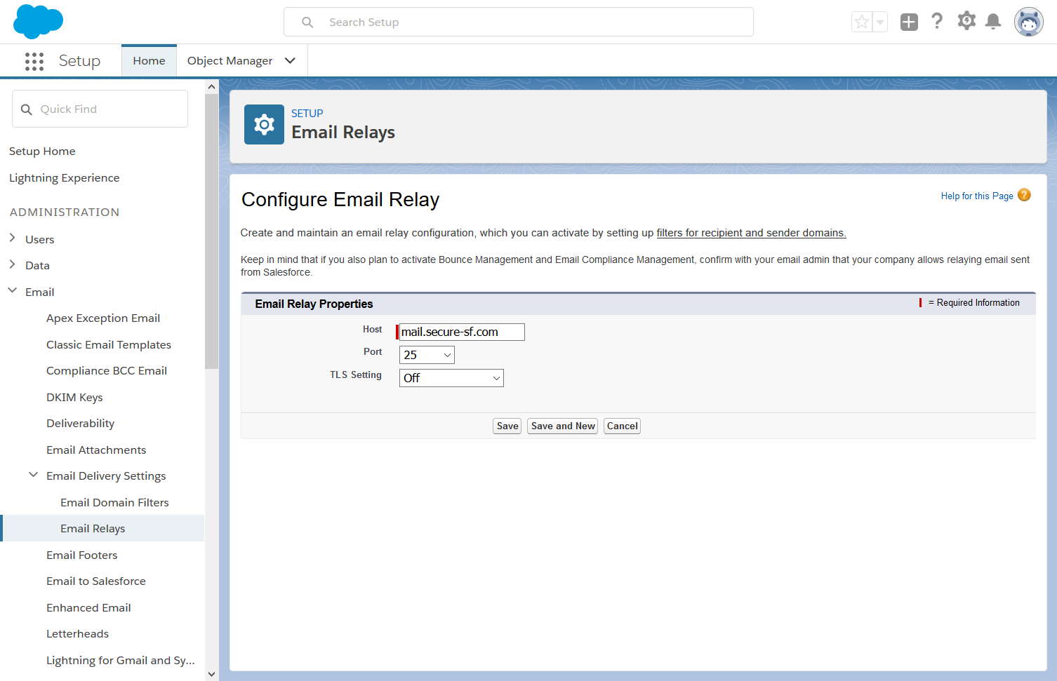 Configuring the Email Relay Activation
